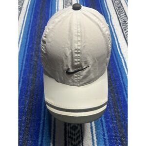 Nike Golf Hat White Gray Swoosh Adjustable Strapback Lightweight Cap